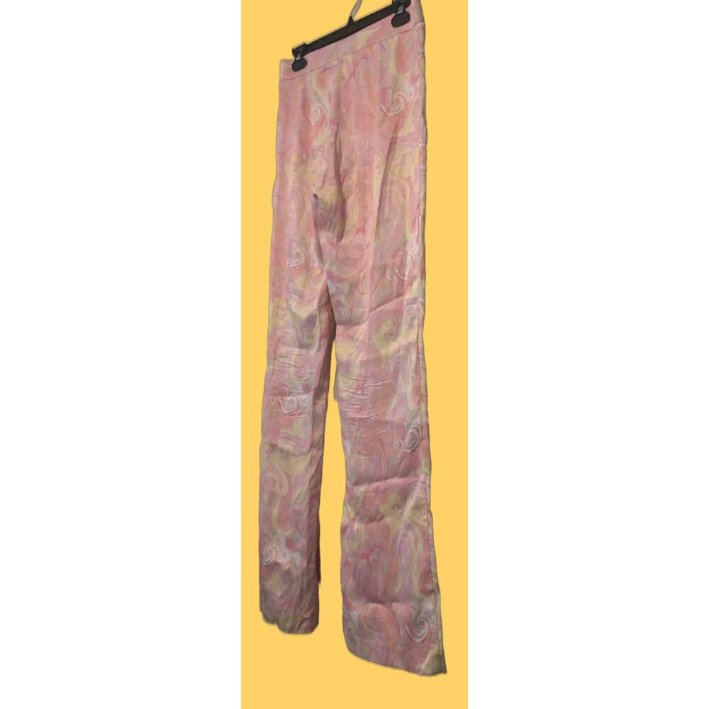 Zara Women's Flare Pants Retro Flowers Split Bottom Size Medium Excellent Shape